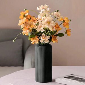 Striped Ceramic Flower Vase