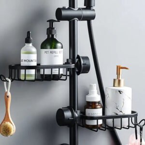 Space-Saving Bathroom Shelves Organizer Rack – Wall-Mounted, Multi-Tier Storage for Toiletries & Towels